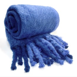 DARK OCEAN mohair blanket 130x180